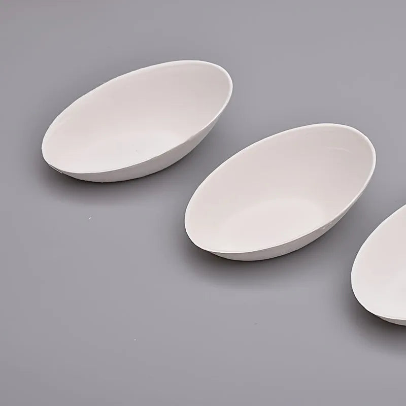 10pcs Economy Pack Super Mini Disposable Sugar Cane Syrup Cake Salad Plates for Restaurants, Dipping Saucer Plates