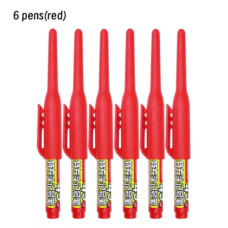 Lot 45mm Waterproof Long Head Nib Deep Hole Markers Pen Tile Carpenter Pen Multi-purpose for Woodworking Black/Blue/Red Ink