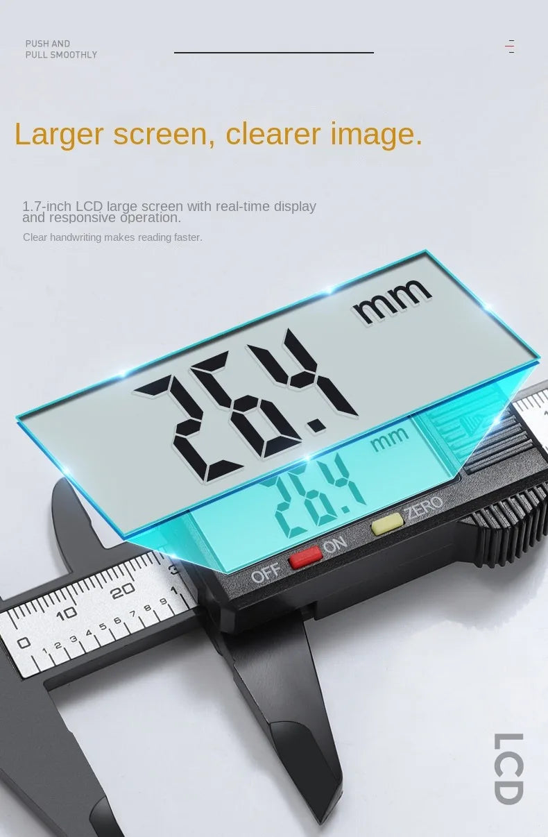 150mm 100mm Electronic Digital Caliper Carbon Fiber Dial Vernier Caliper Gauge Micrometer Measuring Tool Digital Ruler