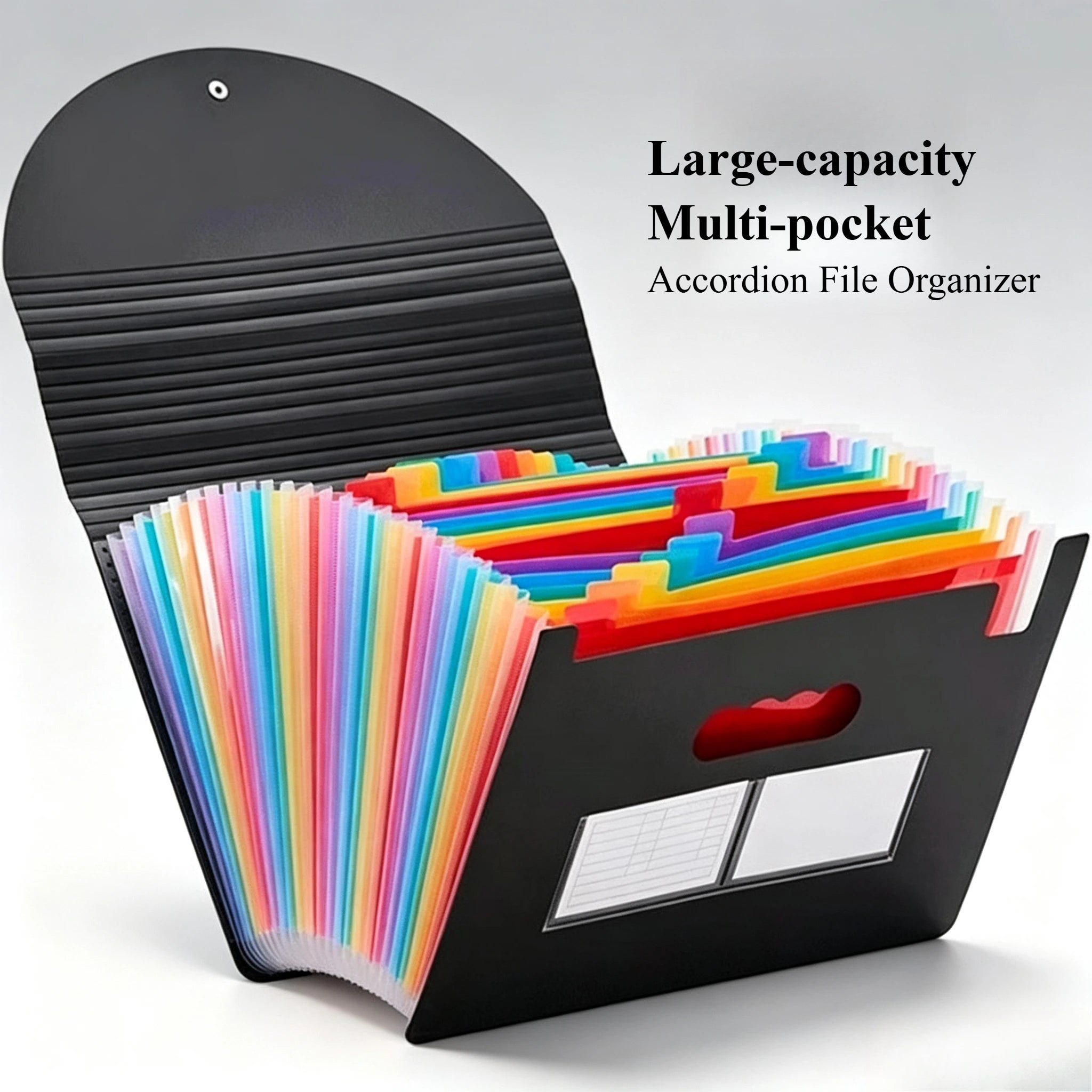 Large Capacity 13/25/37 Pockets A4 Accordion File Organizer w/Cover Handheld Document Folder Colorful Storage for School Office