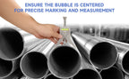 Pipe Center Finder Measure Adjustable Dial Bubble Protractor Measure Pipe Diameter Over 1/2" and Upand up With 4" Y Type Base