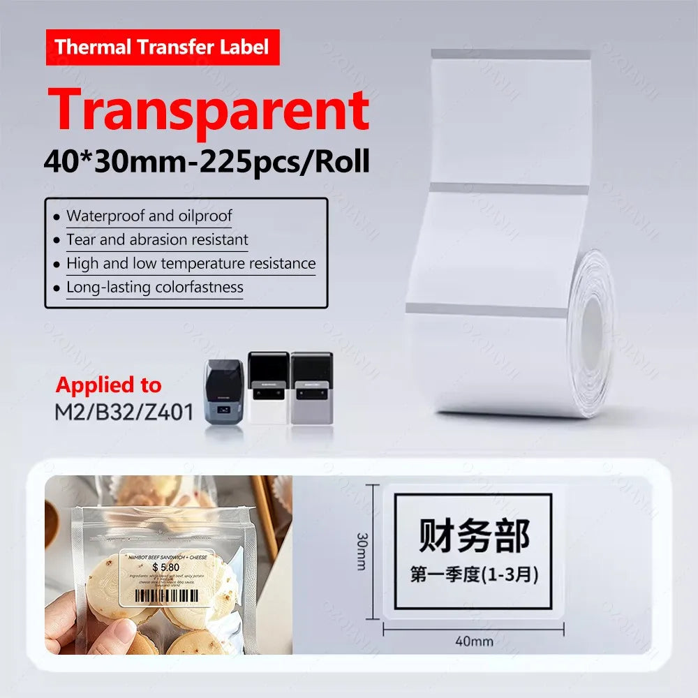 Niimbot M2 Label Printer Color Thermal Transfer Labels Sticker Paper Adhesive Network Organizer Jewelry Tag Label & Color Ribbon