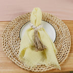 10pcs 32x32cm Gauze Cotton Wedding Napkins Reusable Green Trim Tea Towel Rustic Retro Burrs Napkins for Party Table Decoration