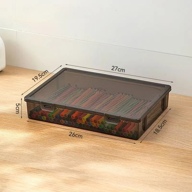 1Pc Transparent Storage Container Plastic Dustproof Box Stationery Jewelry Portable Large Capacity A4 A5 File Organizer Supplies