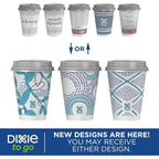 12 Oz Insulated Disposable Paper To‑Go Cups 14 Pack with Lids, Non‑Slip Leak‑Resistant Plant‑Based Travel Cups for Hot Cold Drinks