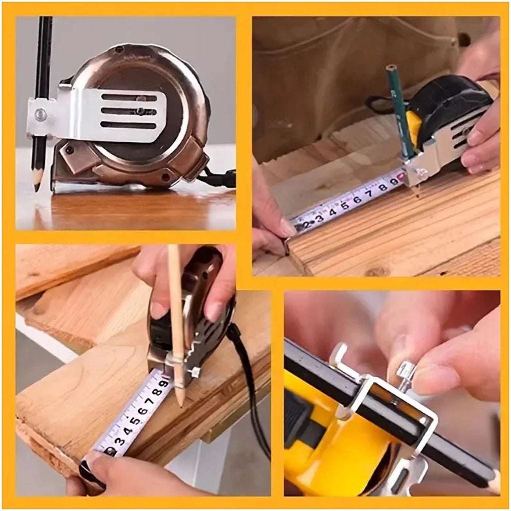 Tape Measure Pencil Holder Digital Tape Measure Scribing Tool Pencil Clamp Wall Holder Fixed Mark Draw Circle Locator Tool