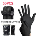 10-200pc Nitrile Gloves Black Rubber Gloves Latex Disposable Gloves Work Housework Car Industry Gardening Pet Care Cooking Tools