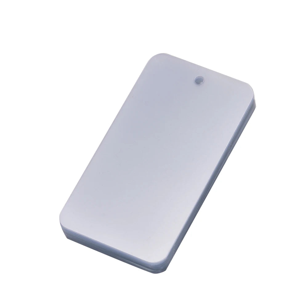 50pcs Rectangle Blank Plastic Tags Merchandise PVC Price Tags Waterproof Plastic Identification Hang For Small Business