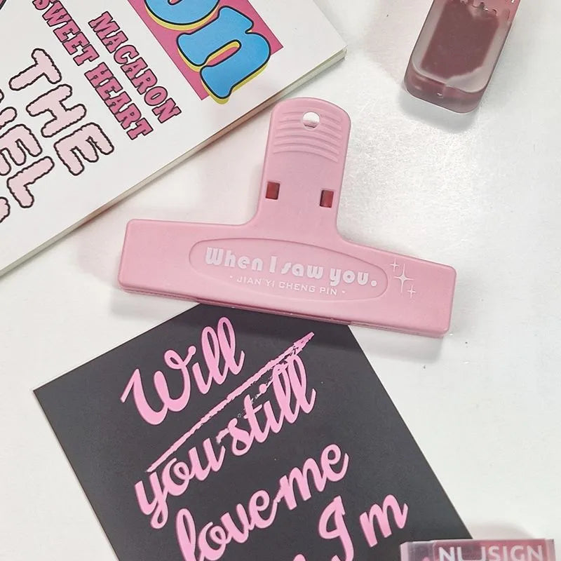 1pcs When I Saw You White Paper Clip Large Binder Clips Diary Page Marker Office School Binding Tools Bag Accessories A7871
