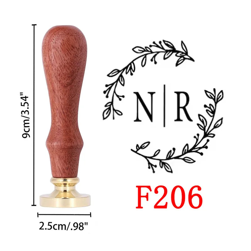 Custom Wax Seal Stamp and Wooden Handle set, For Wedding Invitation, Multiple Designs, Personalized Logo Wax Stamp, Initial Wax