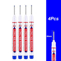 4-100Pcs 2cm Waterproof Long Head Markers Deep Hole Marker Pen for Metal Carpenter Red/Black/Blue/Green /White Woodworking Tools
