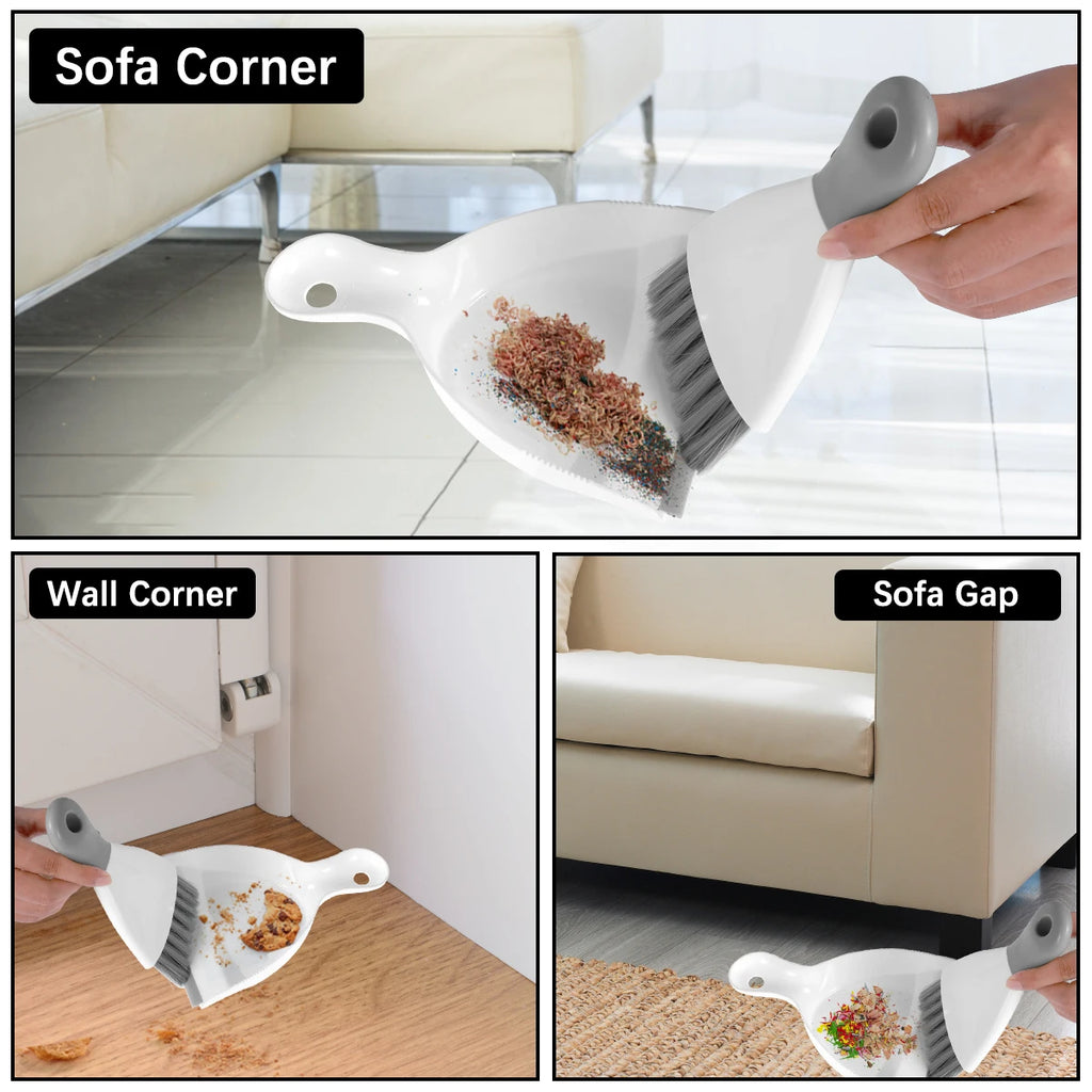 Mini Dustpan and Brush Set Portable Table Top Cleaning Dining Table Crumb Sweeper Multipurpose Desktop Keyboard Cleaning Tools
