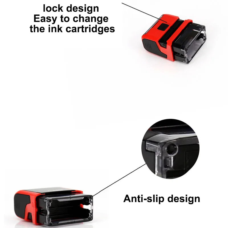 Custom Rectangular Office 1-4 Lines Self-Inking Personalized Stamp Create Your Own Stamp With Your Image, Text, Logo, Drawing