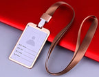 Fashion Card Cover Women Lanyard Aluminum Alloy Work ID Card Holder Business Work Card ID Badge Holder Metal Bags Case