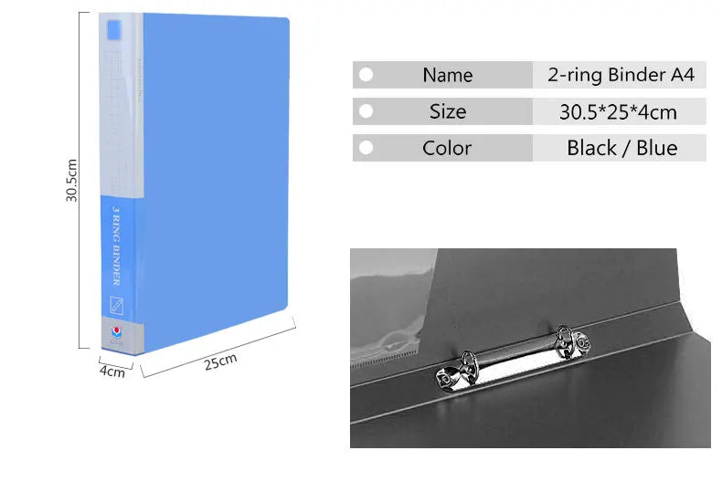 Office Supplies 4-ring Binder A4 Paper Organizer 2-hole Document Folder A4 3-Ring Binder Folder For Documents