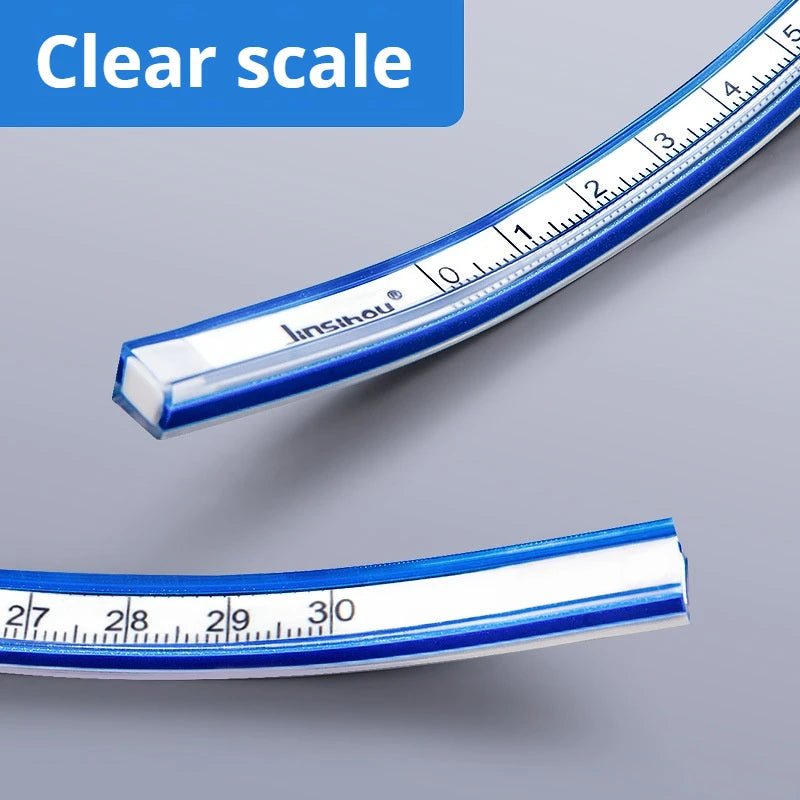 Flexible Curve Ruler Sewing Soft Rulers Drafting Drawing Tool Serpentine Plastic School Office Supplies 30cm 40cm 50cm 60cm