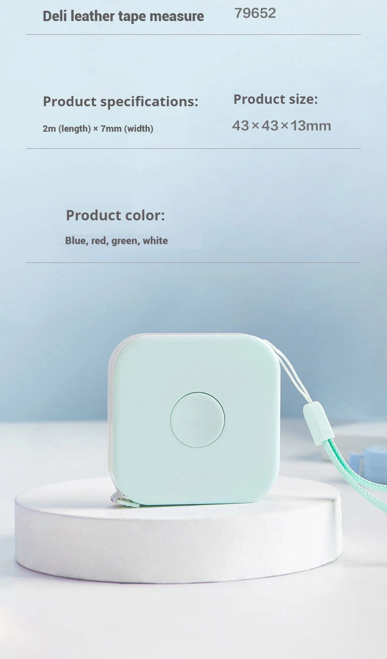 Deli 2-Meter Soft Tape Measure Flexible Telescopic Self-Locking Ruler Customized Centimeter Inch Portable for Human Sewing