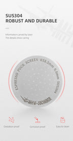 MHW-3BOMBER Titanium Coating Espresso Puck Screen 51/53/58.5mm Reusable Metal Filter 0.8mm Thickness Lower Shower Screen