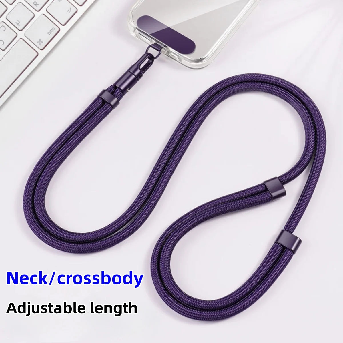 Universal Phone Lanyard with Clip Upgraded Anti-Drop 360° Rotation Adjustable Neck/Crossbody Strap for All Phone Cases