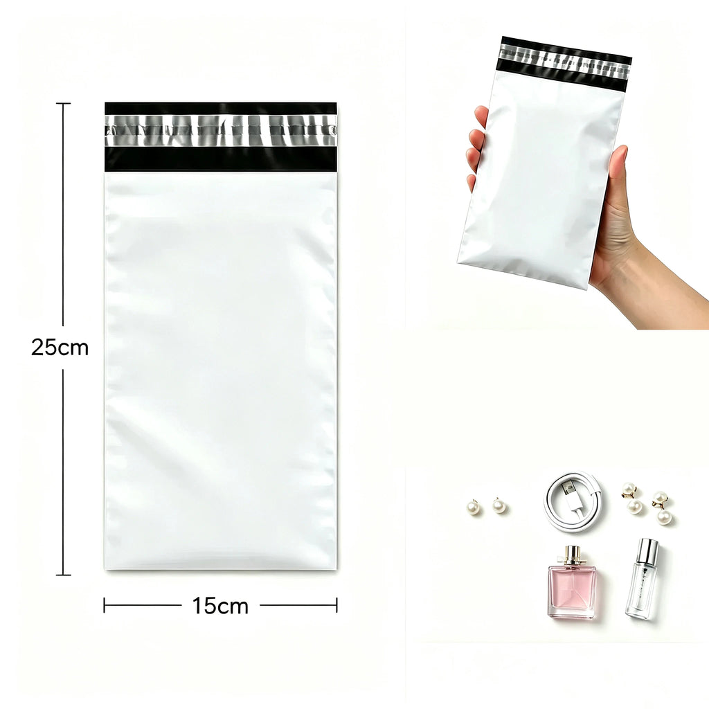 50Pcs White Courier Mailer Bags Packaging Poly Package Plastic Self-Adhesive Mailing Express Bag Envelope Postal Pouch Mailing