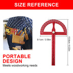 ABS Protractor Angle Marking Ruler, Multifunctional Protractor Woodworking Ruler for High-precision Angle Measurement