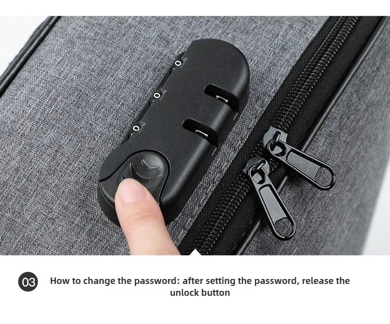 Lockable Document Storage Bag Multi Compartment Passport Card Certificate Organizer Travel Household Important File Box