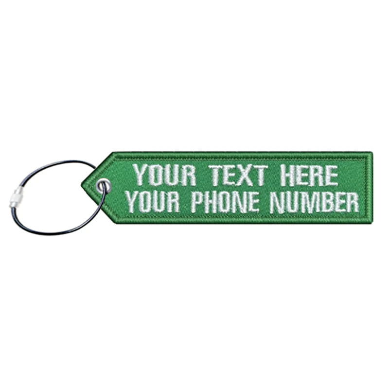 Personalized Keychain Luggage Tag Suitcase Travel Label Double-sided Embroidered Same Text