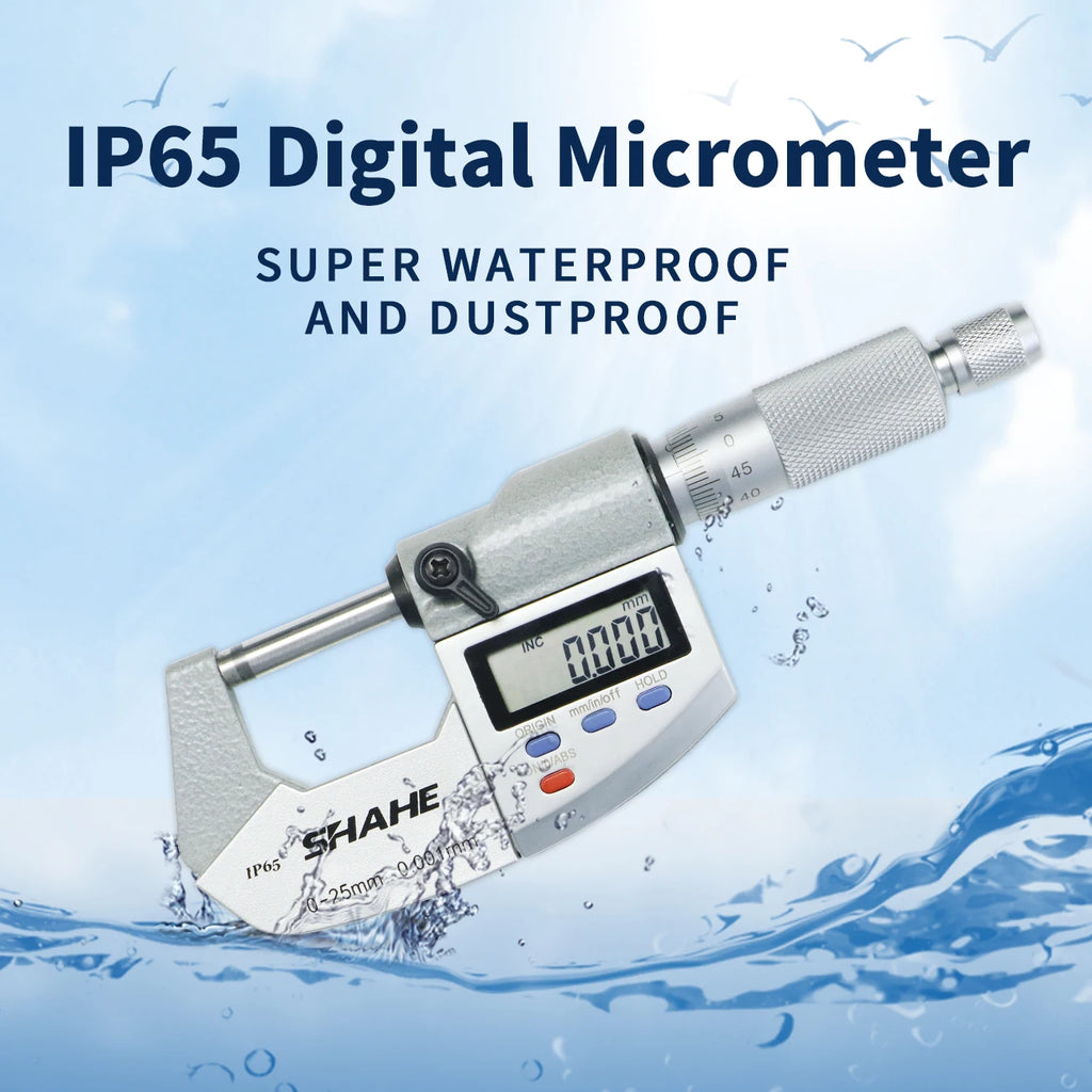 SHAHE 0.001mm Electronic Outside Micrometer 0-25mm Digital Micrometer Electronic Digital Caliper Gauge