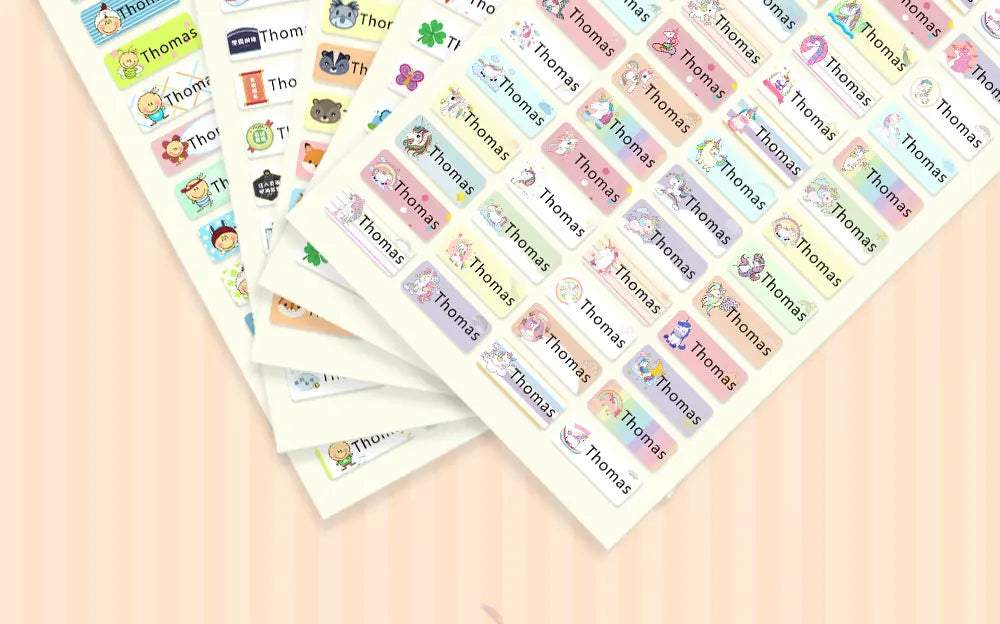 Custom Hebrew Waterproof Self-adhesive Baby Name Sticker Personalized Kids School Label Kindergarten Stationery Tag