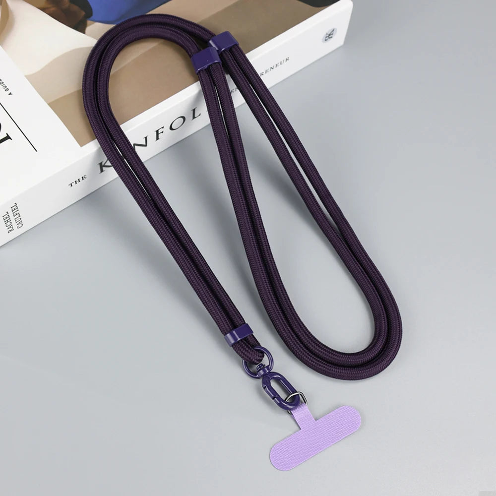 Colorful Adjustable Long Lanyard for Mobile Cell Phone Candy Solid Color Crossbody Necklace Anti-Lost Strap for Phone Universal