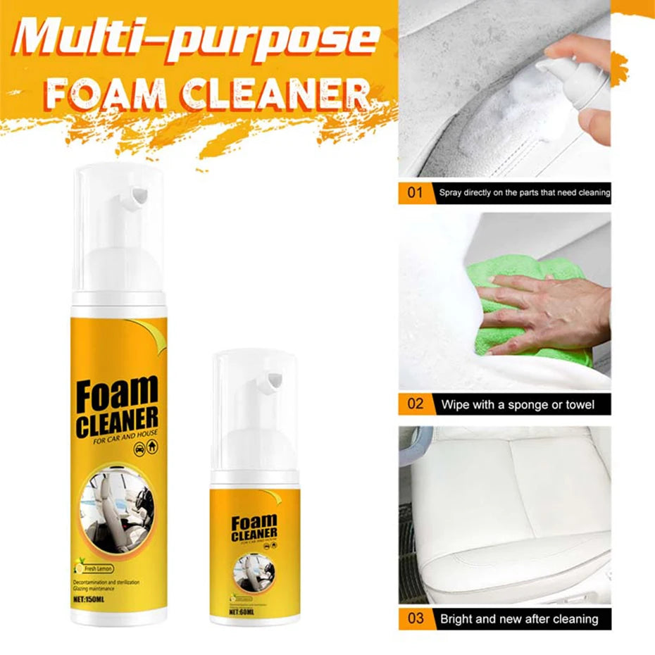 SEAMETAL 150/60ml Multi-purpose Foam Cleaner Spray Car Home Interior Cleaner Foam Spray Anti-Aging Protection for Car Accessorie