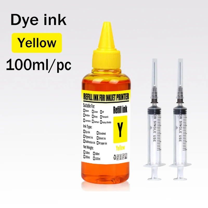 Dye ink Refill kit For HP 301 302 304 305Xl Printer For Epson Canon 40 41 445 446 Brother Lexmark Samsung Dell Inkjet Printer