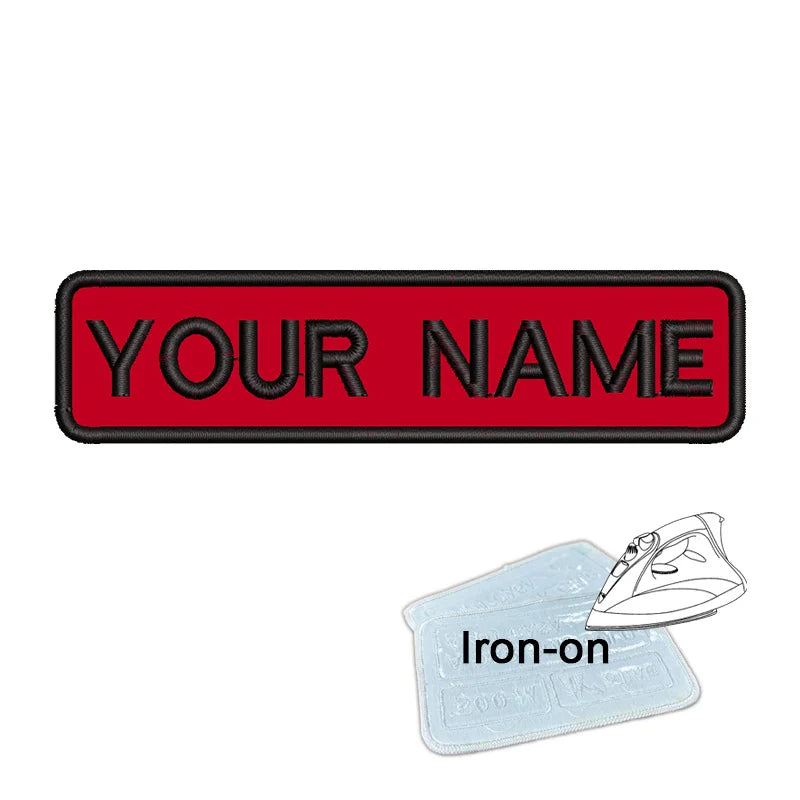 1PC 10cmX2.5cm Custom Personalized Name Embroidered Patch Number Stripes Badge Tags Armband Iron On Backing Hook & Loop Backing