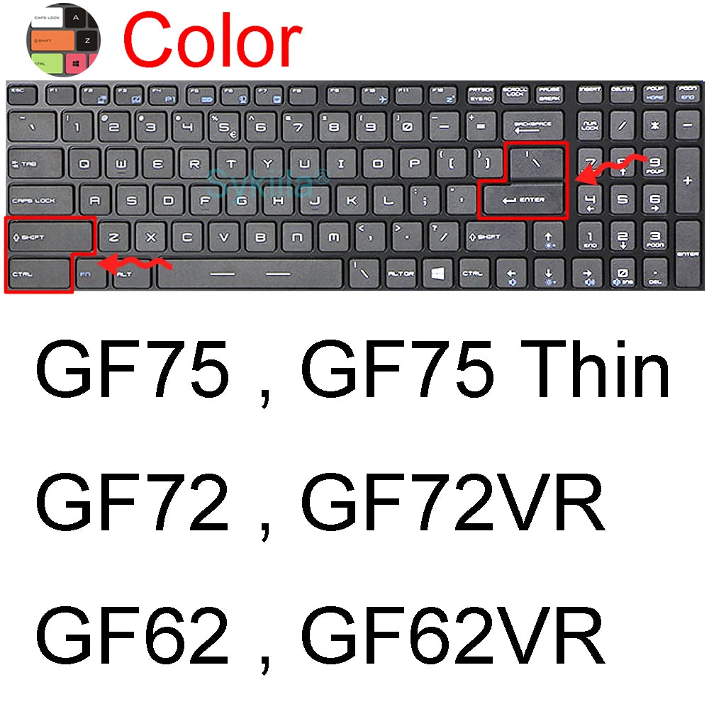 Keyboard Cover for MSI GF65 Thin GF63 GF75 Thin GF72 GF72VR GF62 GF62VR Silicone Protector Skin Case Gaming Laptop 15.6