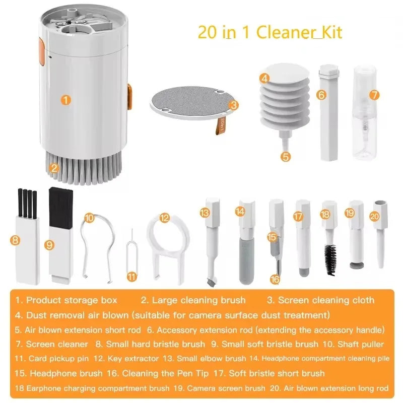 32 in 1 Mobile Phones Cleaning Kit Multifunctional Cleaner Set For Keyboard Camera Laptop Earphone Clean Pen Brush Cleaning Tool
