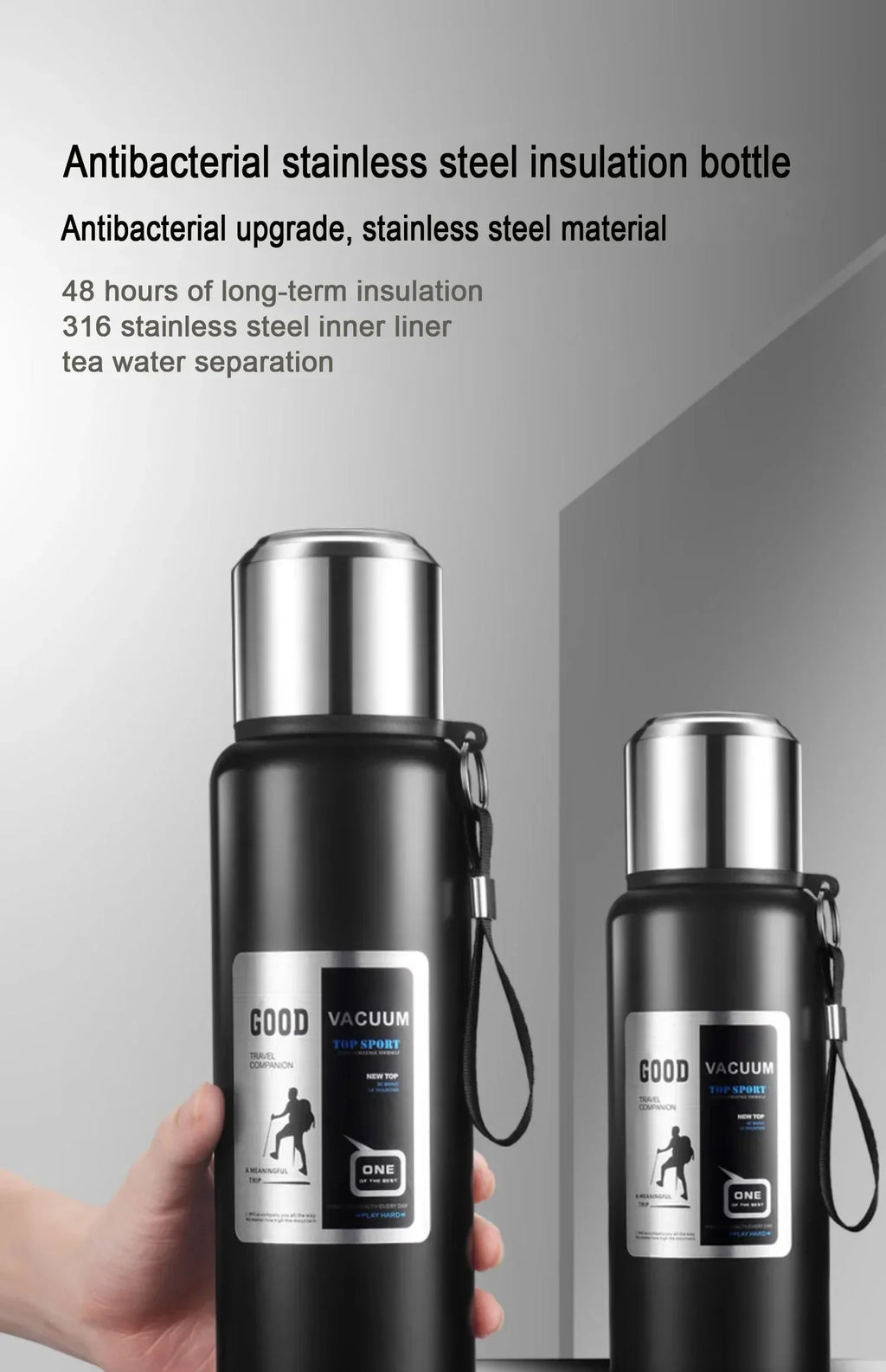 Large Capacity Cold Thermal Thermos Tumbler Stainless Steel Insulated Tea Coffee Water Bottle Insulation Flask Pot Travel Mug