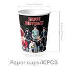 New SK Male Group Birthday Party Theme Decoration Cup Plate Banner Backdrop Gift Bag for Gift Baby Shower Supplies