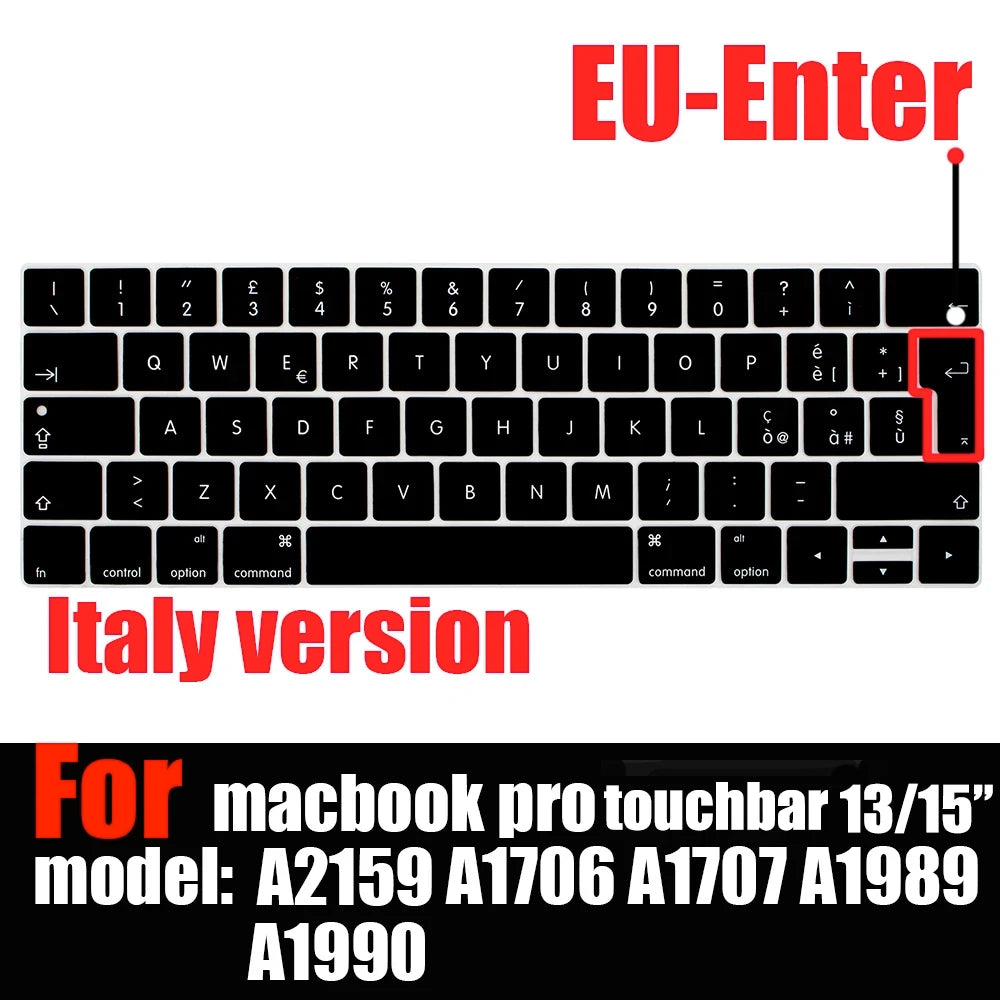Keyboard Cover Skin for MacBook Pro with Touch Bar 13" and 15" ( Model Number A2159 A1706 A1707 A1989 A1990, 2016-20129 Release)