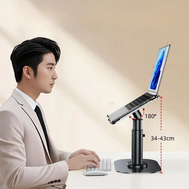 Oatsbasf Metal Desktop Laptop Holder Riser Computer Stand Height Adjustable Portable Laptop Table Stand for 11-17.3" Device