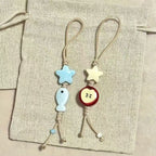 Cute Star Flower Mobile Phone Strap Kawaii Ceramic Beaded Mobile Phone Lanyard Bag Decoration Camera Pendant Fashion Keychain