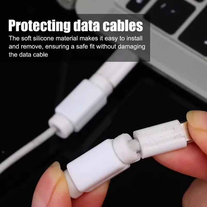 6pcs Data Cable Protectors, Charger Safety Clips, Anti-Bend And Bite-Resistant Charging Cable Covers