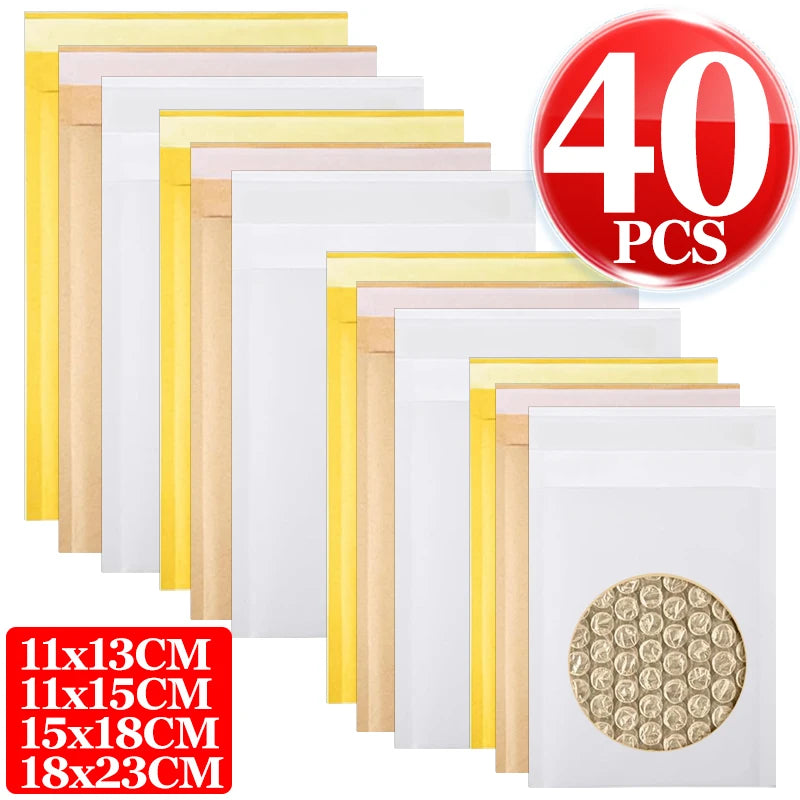Kraft Bubble Mailers Self-Seal Mailing Envelopes Bubble Padded Mailer Package Shipping Bags for Card Jewelry Electronic Products