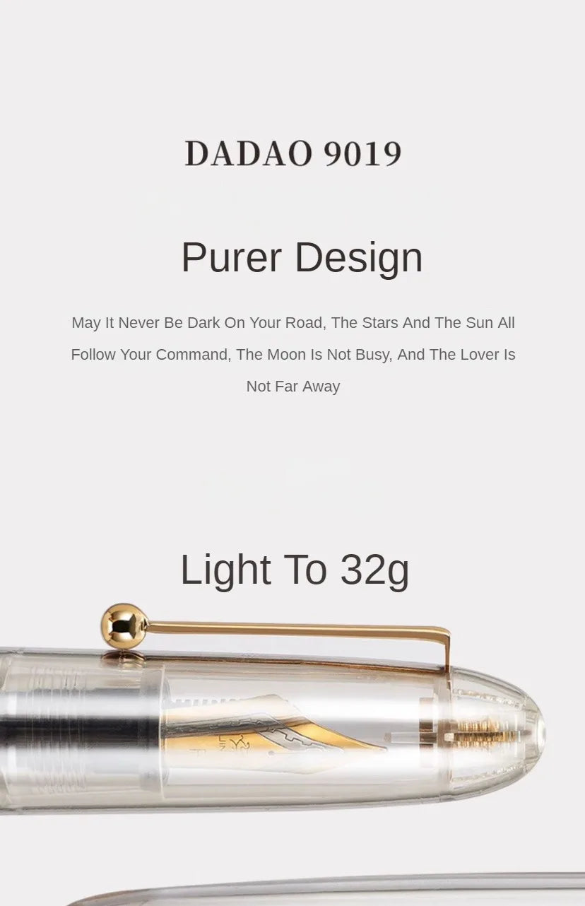 Jinhao 9019 Fountain Pen Transparent Color EF/F/M Nib Ink Student School Stationery Business Office Supplies Pens for Writing