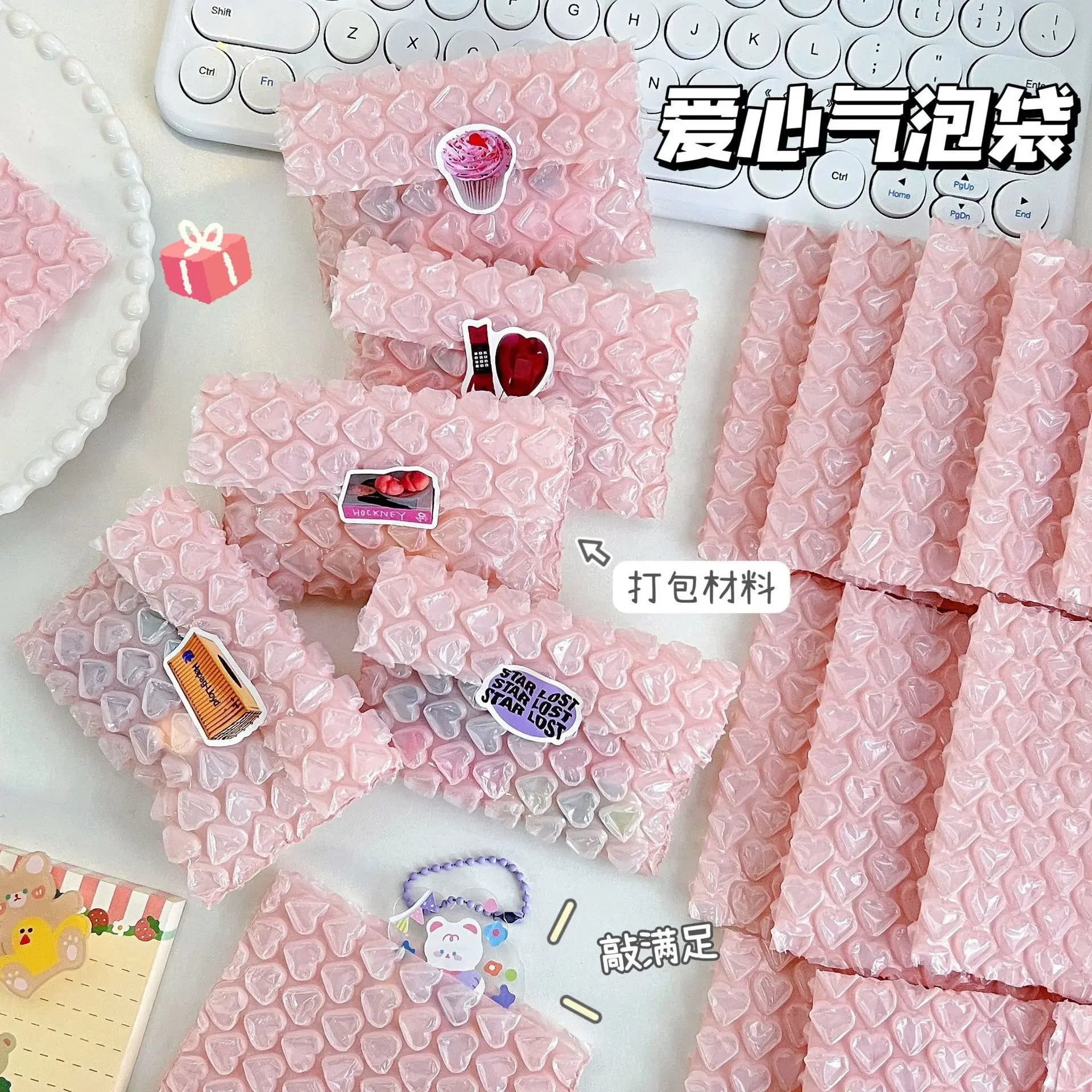 10Pcs Heart Shaped Bubble Mailers Padded Envelopes Packaging Bags For Business Bubble Mailers Shipping Packaging Bag
