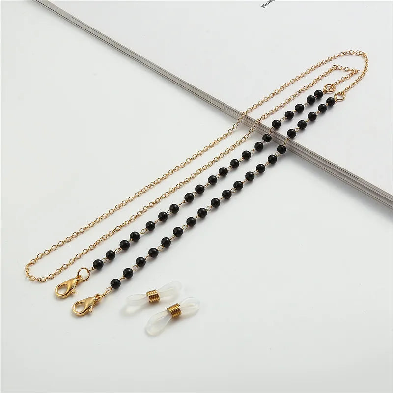 Fashion Reading Glasses Chain Pearl Flower Glasses Hanging Rope Anti-Lost Eyewear Mask Lanyard Women Sunglasses Glasses Chain