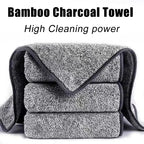 1/100PCS Gray Bamboo Charcoal Thickened Super Absorbent Dishcloth Anti-grease Kitchen Wiping Rags Microfiber Cleaning Cloths