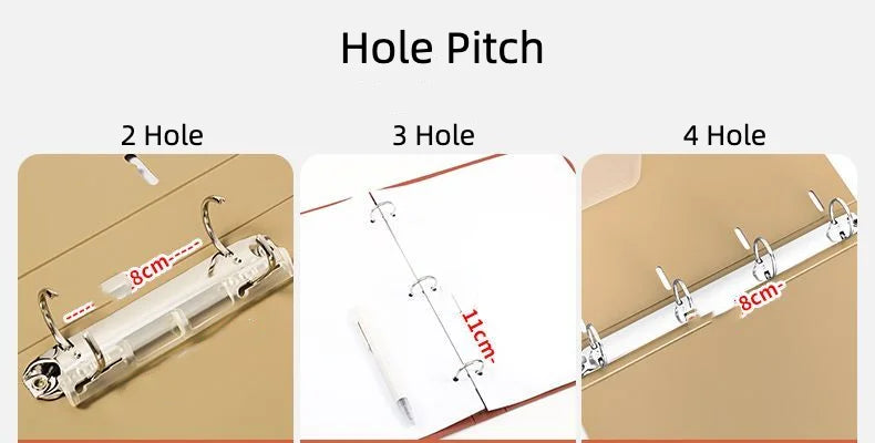3 Hole Ring Binders File Folder Loose-leaf Binder Morandi Color Waterproof Document A4 Paper Storage