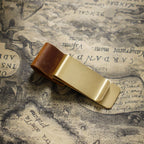 Brass Leather Pen Clip Stainless Steel Cowhide for Traveler's Notebook - Genunine Leather & Metal Notebook Accessory