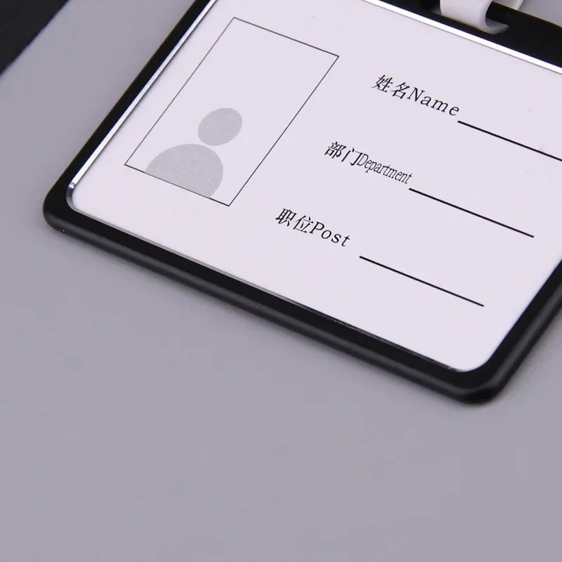 Office Metal Work Identity Badge ID Card Holder Aluminium Alloy Employee Name Cover Business Case Credit Card Holder Wallet