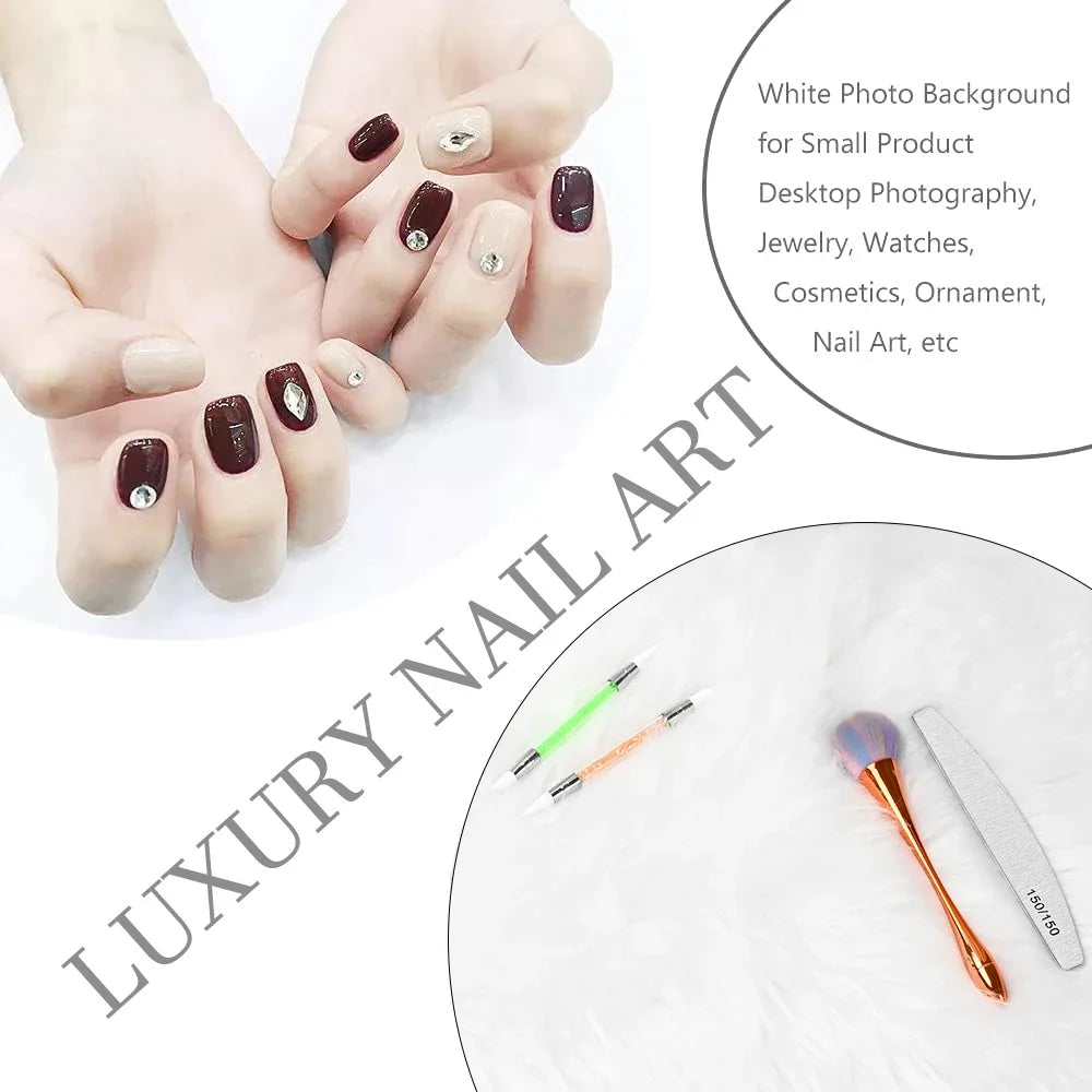 Pink Nail Art Soft Fur Foldable Hand Rest Pad Nail Art Photo Background Manicure Practice Cushion Mat Nail Equipment Tool